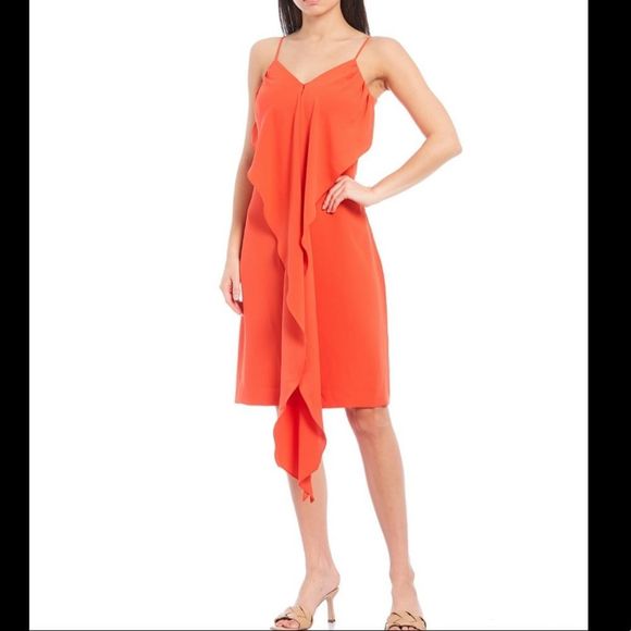 Trina Turk Dresses & Skirts - Trina Turk Starry Dress Size 0 Ruffle Orange